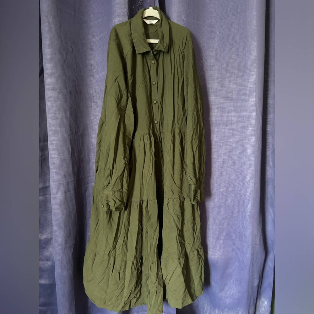 Time and Tru Long Sleeve Olive Dress